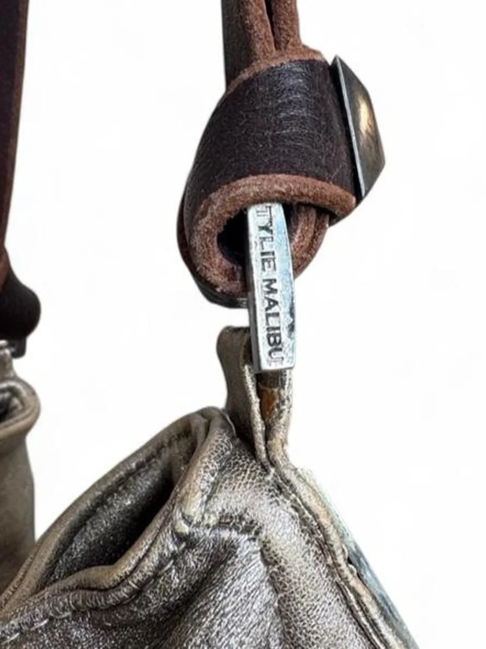 Y2K Vintage Tylie Malibu metallic leather slouchy hobo bag